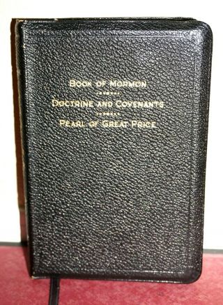1957 Black Leather Lds Triple Book Of Mormon D&c,  Pogp Rare Code Names