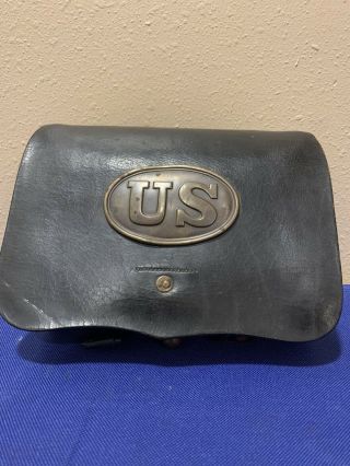 Rare Authentic Us Civil War Union Army Cartridge Box