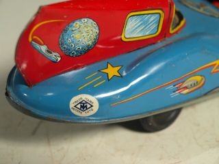 Vintage 1960 ' s Space Patrol MT Modern Toys Tin Litho Friction Space Car Rare 3
