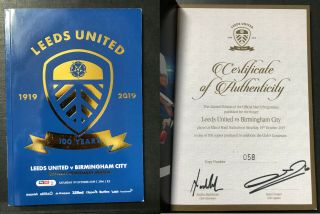Rare Gold Limited Edition Signed Centenary Programme Leeds United Vs Birmingham
