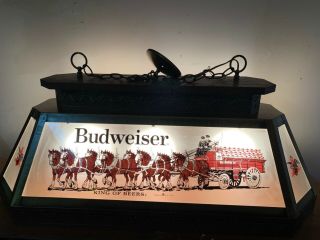 Budweiser Clydesdale Horse Pool Table Billiard Light Vintage Rare