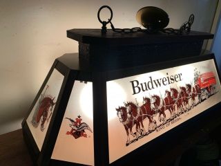Budweiser Clydesdale horse pool table billiard light vintage rare 2
