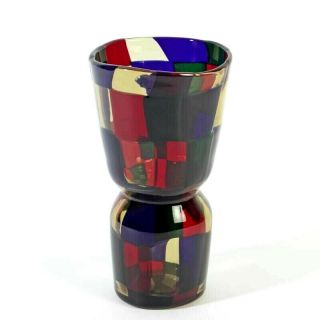 RARE Murano Venini Art Glass pezzato Vase Designed By Fulvio Bianconi 3