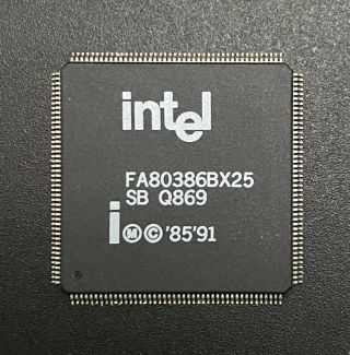 Intel Fa80386bx25 Cpu Q869 Embedded 386 Processor Enhanced Features Rare