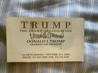 Autographed Donald J.  Trump Vintage Rare Business Card.