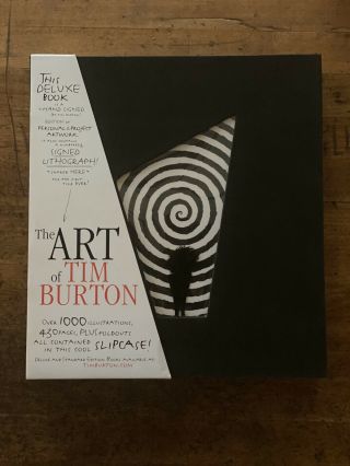 Rare Signed The Art Of Tim Burton Signed Deluxe Book,  Hand Signed Lithograph