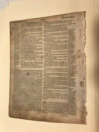 1599 - GENEVA - Bible - Leaf - Title Page to the Gospel of John - Roman Font - RARE 2