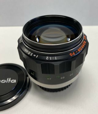 " Rare " Minolta Mc Rokkor - Pg 58mm F1.  2 Lens In Near