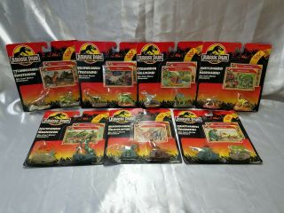 1993 Kenner - Jurassic Park - Die - Cast Metal Dinosaurs - Complete Set Of 7