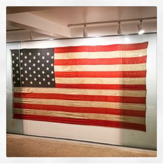 Very Rare And Unusual Antique American Flag Silk? 45 Star Huge 6 