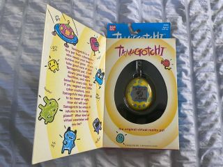 Bandai 1996 1997 Tamagotchi Yellow With Blue Htf Rare