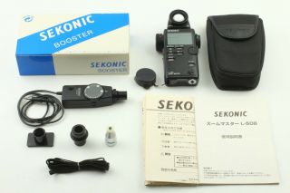 [rare Top Mint] Sekonic L - 508 Zoom Master Light Meter W/ Booster Case From Japan
