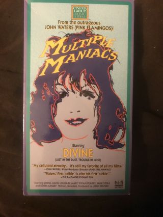 Multiple Maniacs (vhs,  1987) John Waters; Divine,  Rare