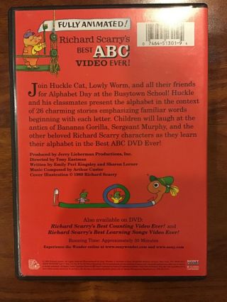 Richard Scarrys Best ABS VIDEO EVER DVD 2001 Rare Kids Animated 2