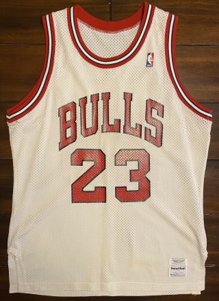Rare Vintage Sand Knit Nba Chicago Bulls Michael Jordan Basketball Jersey