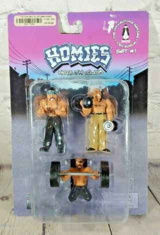 Hey Homies Homie Health Club Set 1 1:24 Scale 3 Inches Rare In Blister 2004