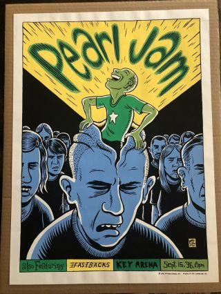 Pearl Jam 1996 Key Arena,  Seattle.  Ames Bros (ward Sutton) Concert Poster Rare