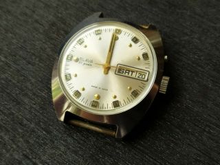 Slava 2427 Automatic Mechanical Watch 27 J ☭serviced☭ Vintage Rare Watch Ussr