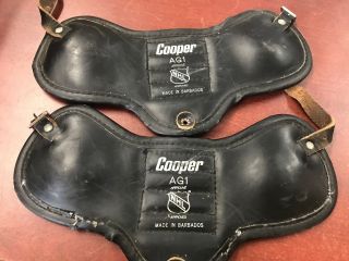 Vintage Cooper Ag1 Ankle Shot Blocking Ice Hockey Skate Guards Rare H091