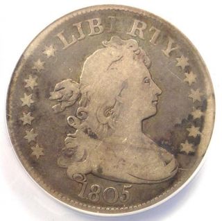 1805 Draped Bust Quarter 25c - Anacs Vg8 - Rare Certified Coin - $700 Value