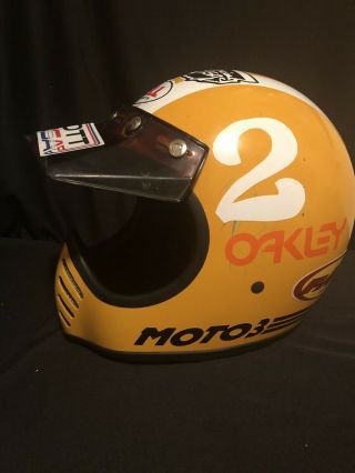Vintage Rare Bell Moto 3 Motocross Motorcycle Helmet Usa Yellow Sz 7 3/8”