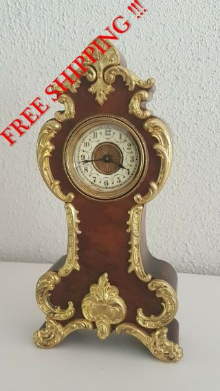0316 - Rare Antique Miniature Grandfather Clock Boulle Style