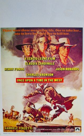 ONCE UPON A TIME IN THE WEST ✯ RARE VINTAGE 1968 MOVIE POSTER WESTERN 3