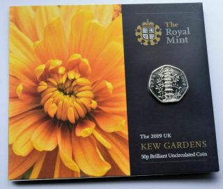 2009 Kew Gardens 50p Brilliant Uncirculated Coin In Royal Pack Rare,