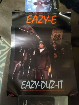Eazy E Eazy Duz It Promo Poster Vg,  /nm Rare Eazy - E N.  W.  A.  Nwa Ruthless Records