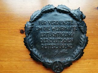 Ww2 german army cast iron horse plaque.  rare item 3