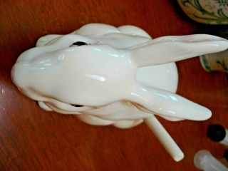 RARE Vintage BORDALLO PINHEIRO Ceramic Bunny/Rabbit JAM JAR Made in Portugal 2