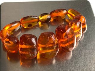 RARE VINTAGE Antique Baltic Amber Beads BRACELET 24,  86 gr 3