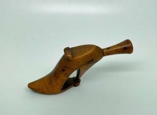 Rare & Fine Antique 18th Century Carved Boxwood Platform Shoe Pipe Tamper 2