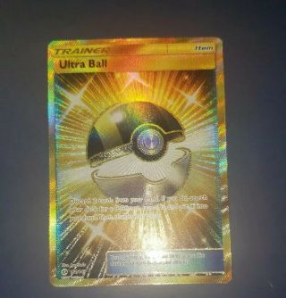 Pokemon Sun And Moon Ultra Ball Secret Rare 161/149 Lp Authentic