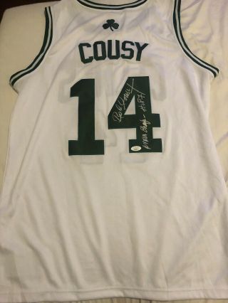 Bob Cousy Boston Celtics Autographed Jersey With Inscriptions Jsa Certified Rare