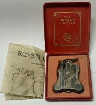 Vintage Ronson 1926 Banjo Lighter | | Rare W/ Paper