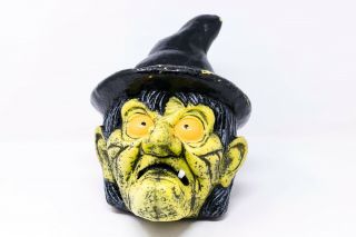 Vintage 1999 Witch Head Blow Mold - Light Up Paper Magic Halloween Decor Rare