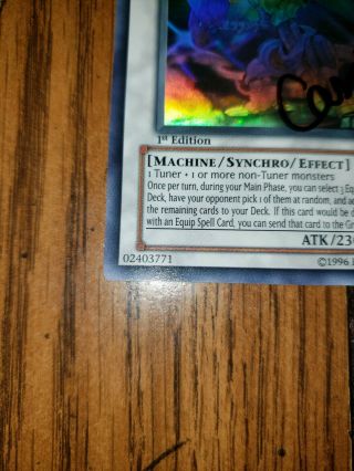 Yugioh Power Tool Dragon Ghost Rare 1st Edition NM signed by leo voice actor 3