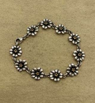 Retired/rare James Avery 18k Gold/sterling Silver April Flowers Bracelet