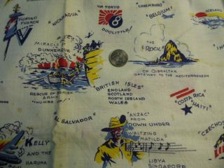 RARE VINTAGE WWII CLOTH OF UNITED NATIONS FEED BAG / FLOUR SACK MATERIAL 2