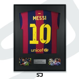 Lionel Messi Signed Barcelona Shirt Framed With And Guarantee Rare Cl Final