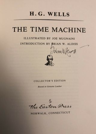 Signed By Brian W.  Aldiss - H.  G.  Wells The Time Machine (1964) Rare Easton Press