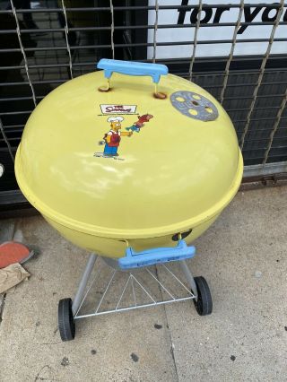 Vintage Weber Grill The Simpsons 10th Anniversary Large Rare Yellow