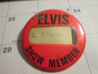 Vintage Authentic Elvis Presley Show Member Badge 1970 