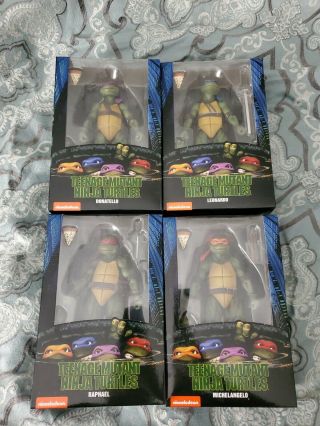 Neca 1990 7 " Teenage Mutant Ninja Turtles Tmnt All 4 Turtles.