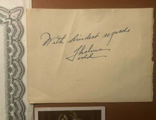 Thelma Todd Rare & Wonderful Fountain Pen Signature On Album Leaf