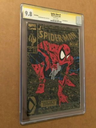 Rare Gold Cover Cgc 9.  8 Signed By Stan Lee Spider - Man 1 (aug 1990,  Marvel)