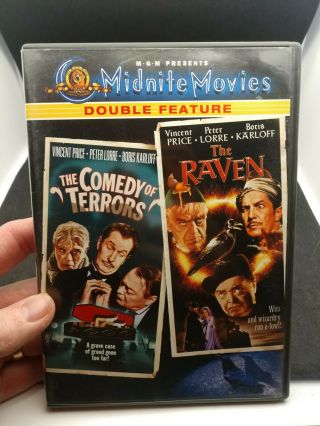 The Comedy Of Terrors / The Raven (dual - Sided Dvd) - Rare,  Like
