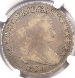 1807 Draped Bust Half Dollar 50c O - 105 - Ngc F15 - Rare Certified Coin