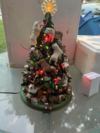 Danbury English Bulldog Christmas Tree Rare And Styrofoam